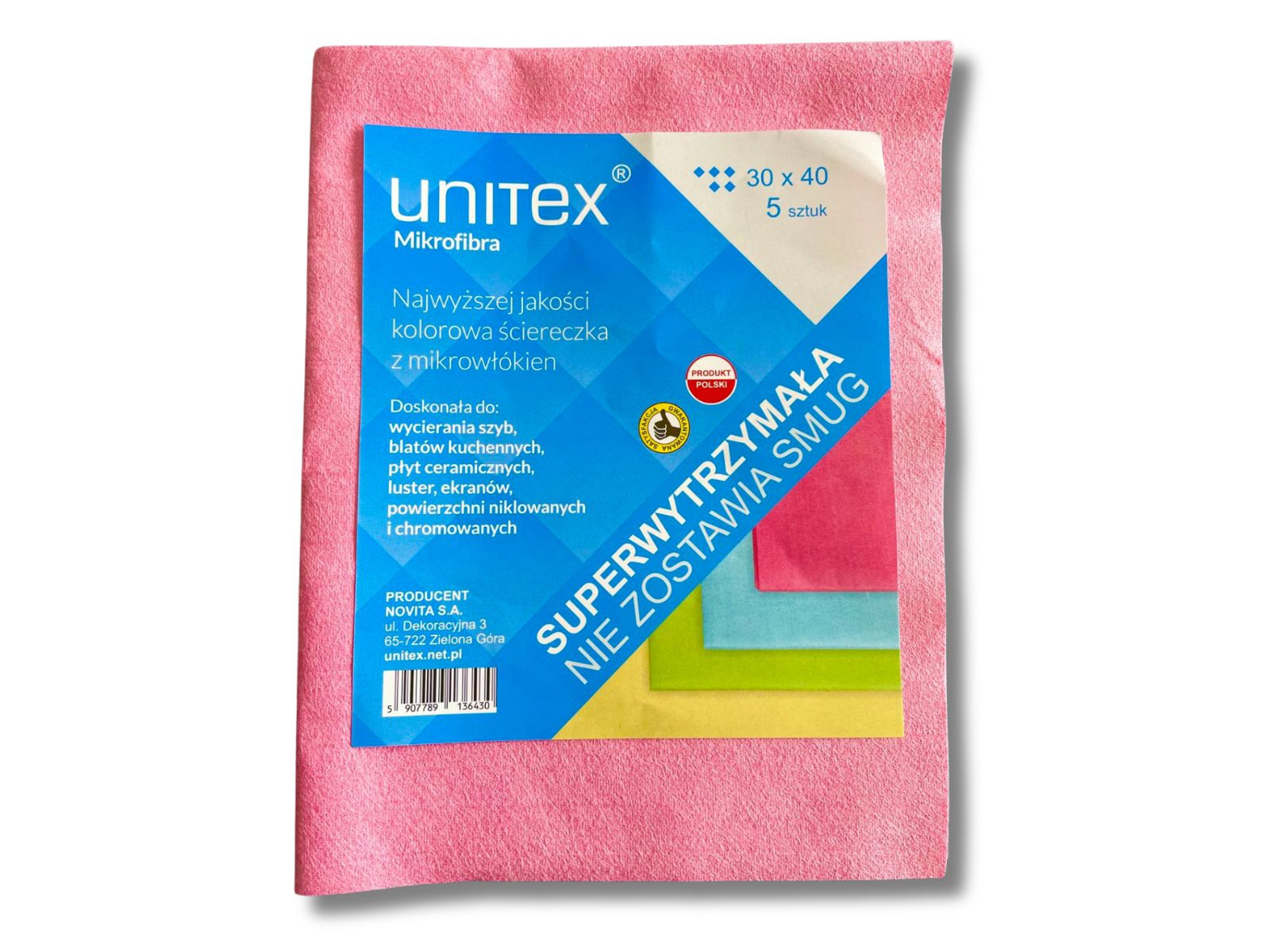 Mikrofibra Unitex PINK Ściereczki 5 sztuk